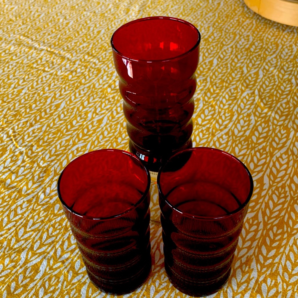 Vintage Rudy Red Ribbed Glasses